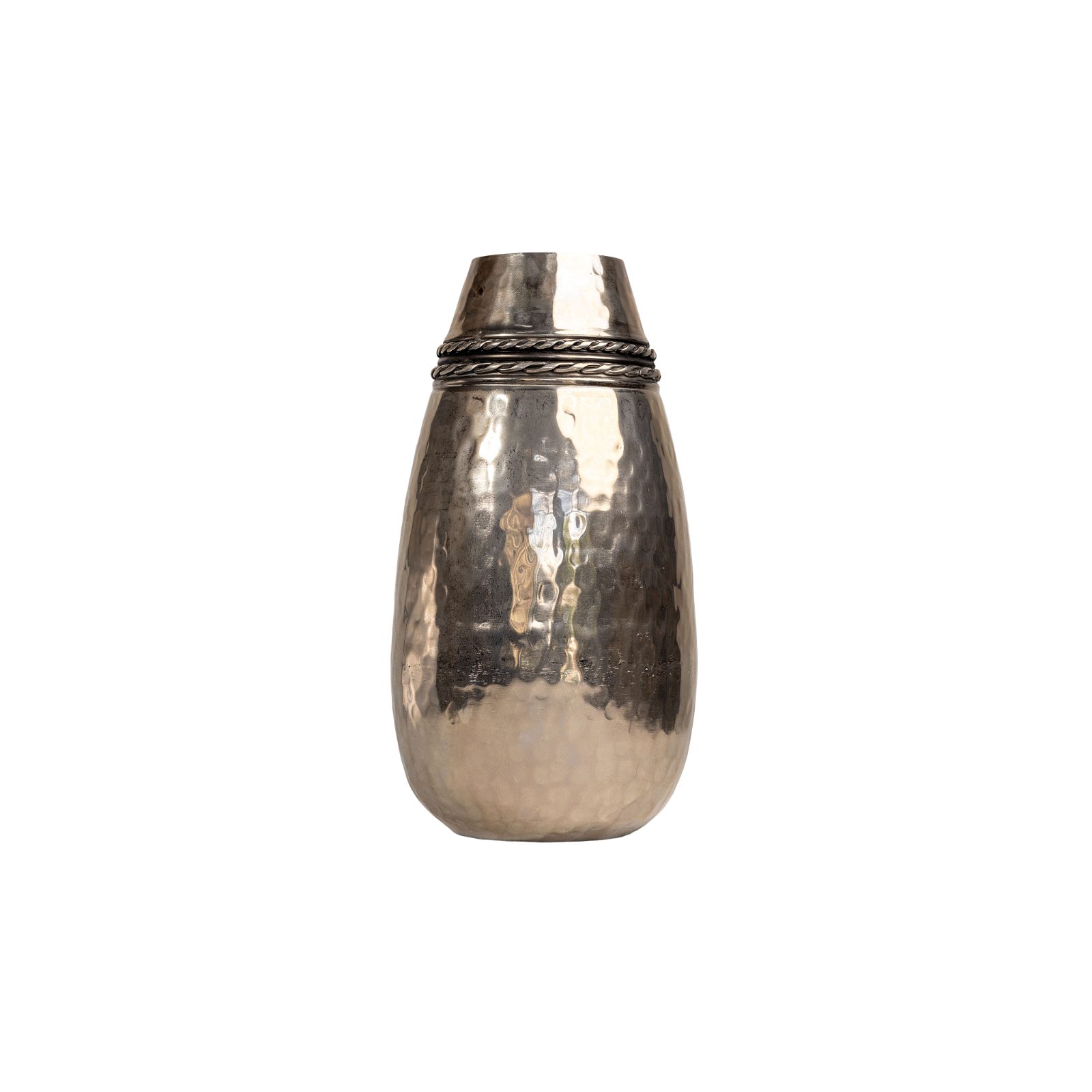 Hammered Antique Pewter Sphere Planter