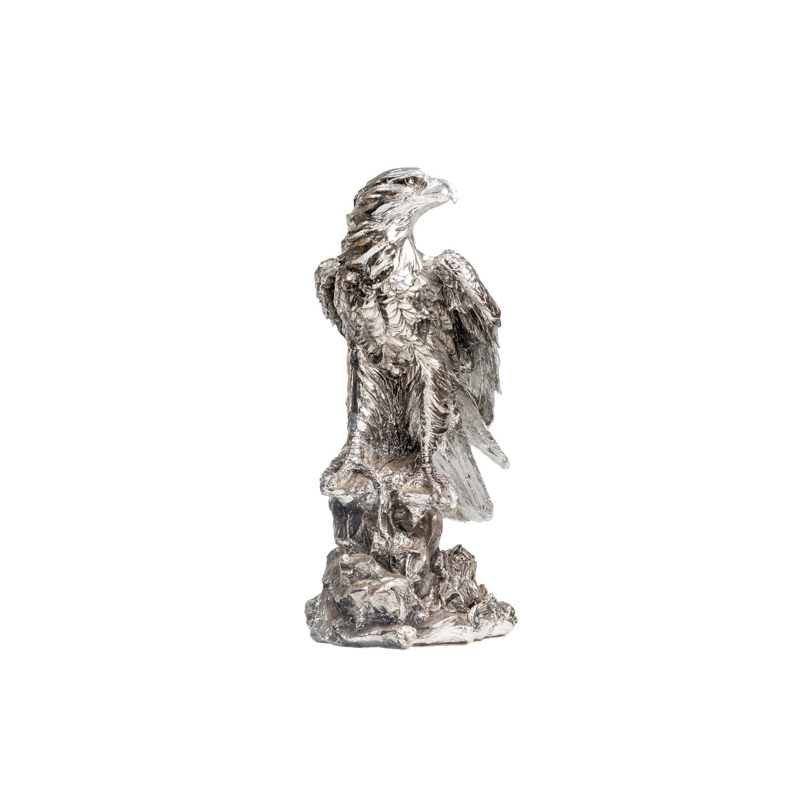 Silver Majestic Eagle Perch Sculpture thumbnail 2