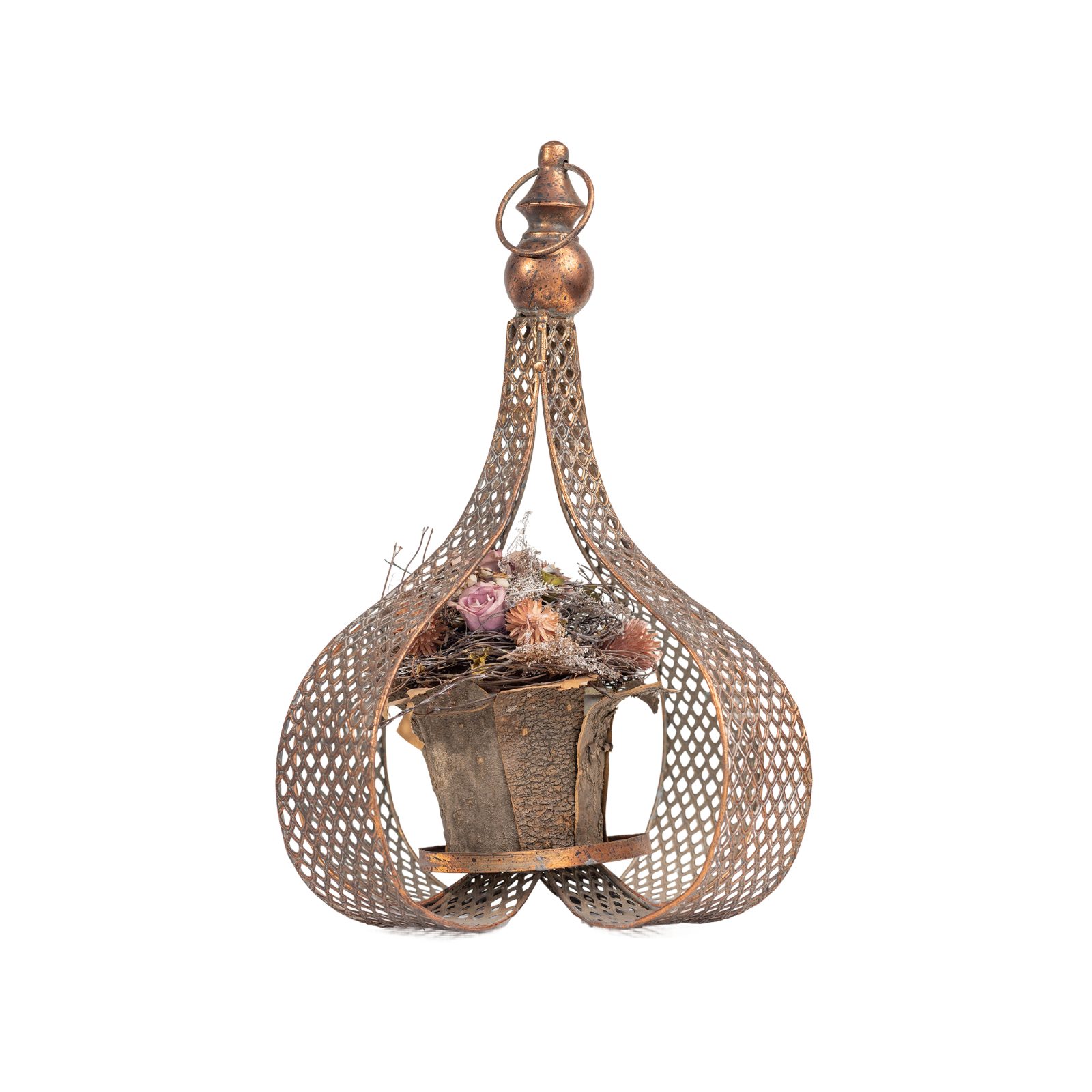 Rustic Bronze Lattice Nesting Lantern thumbnail 2