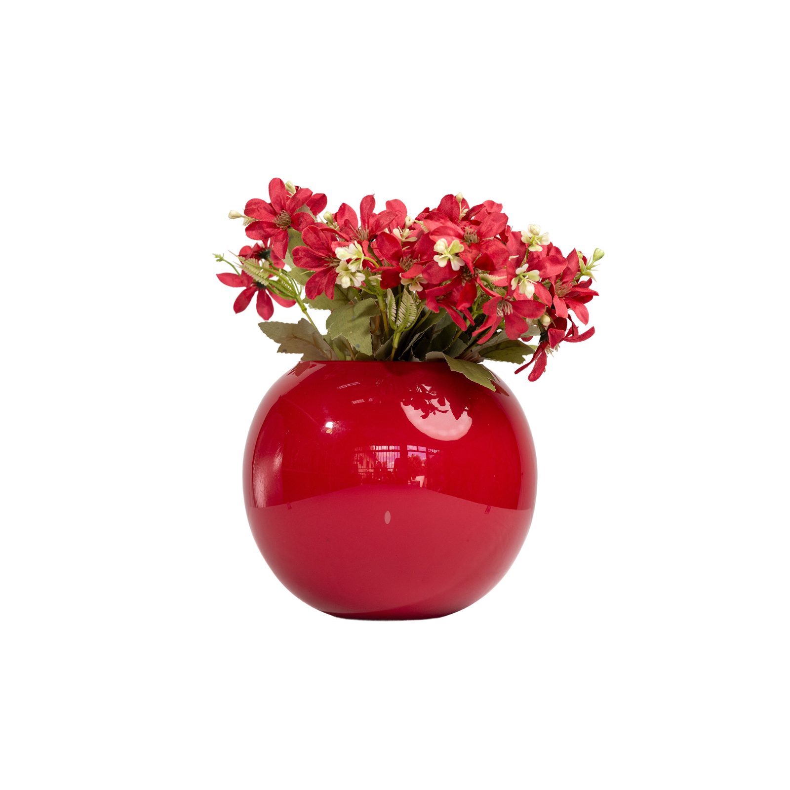 Crimson Gloss Spherical Floral Vase thumbnail 2