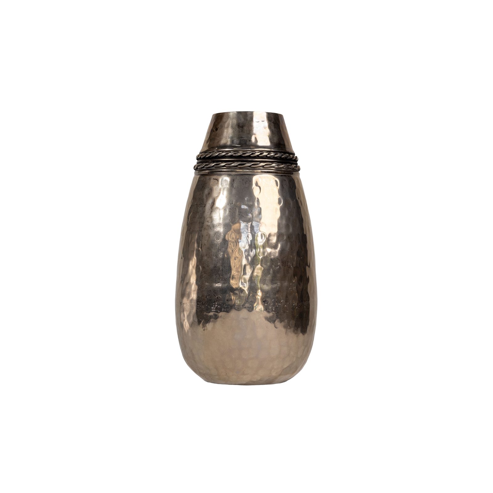 Hammered Antique Pewter Ovoid Vase thumbnail 2