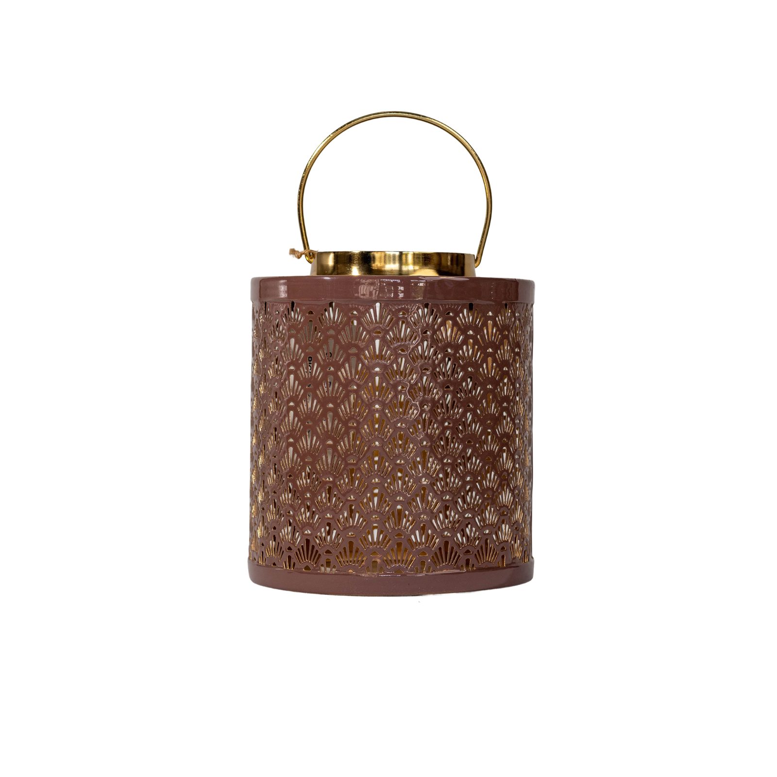Art Deco Filigree Lantern in Mauve & Gold