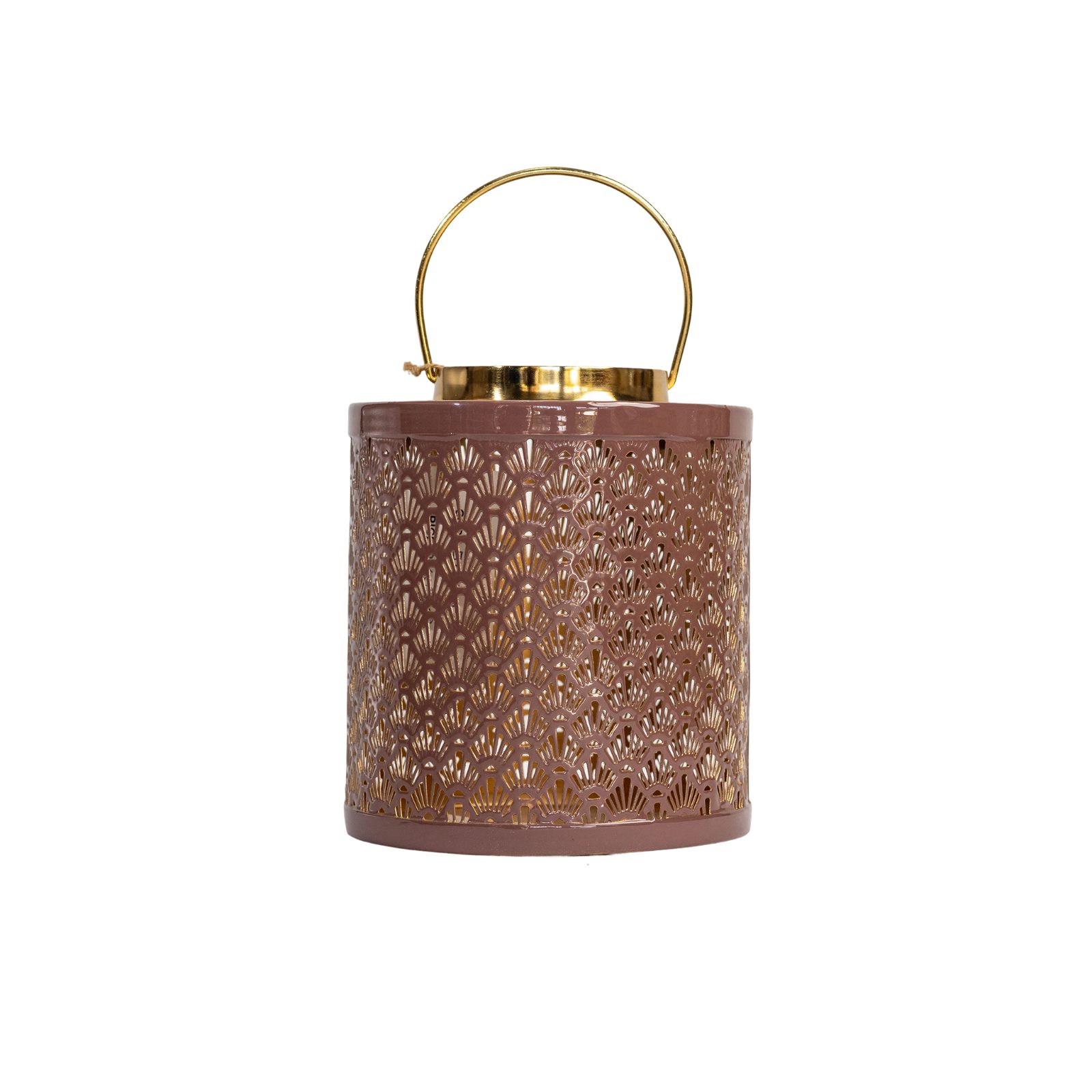 Art Deco Filigree Lantern in Mauve & Gold thumbnail 2