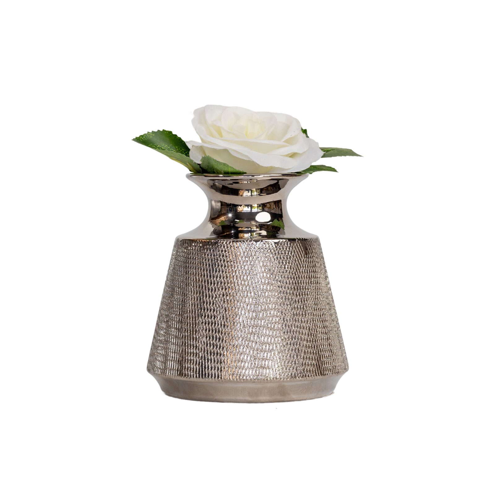 Silver Metallic Tapered Bud Vase