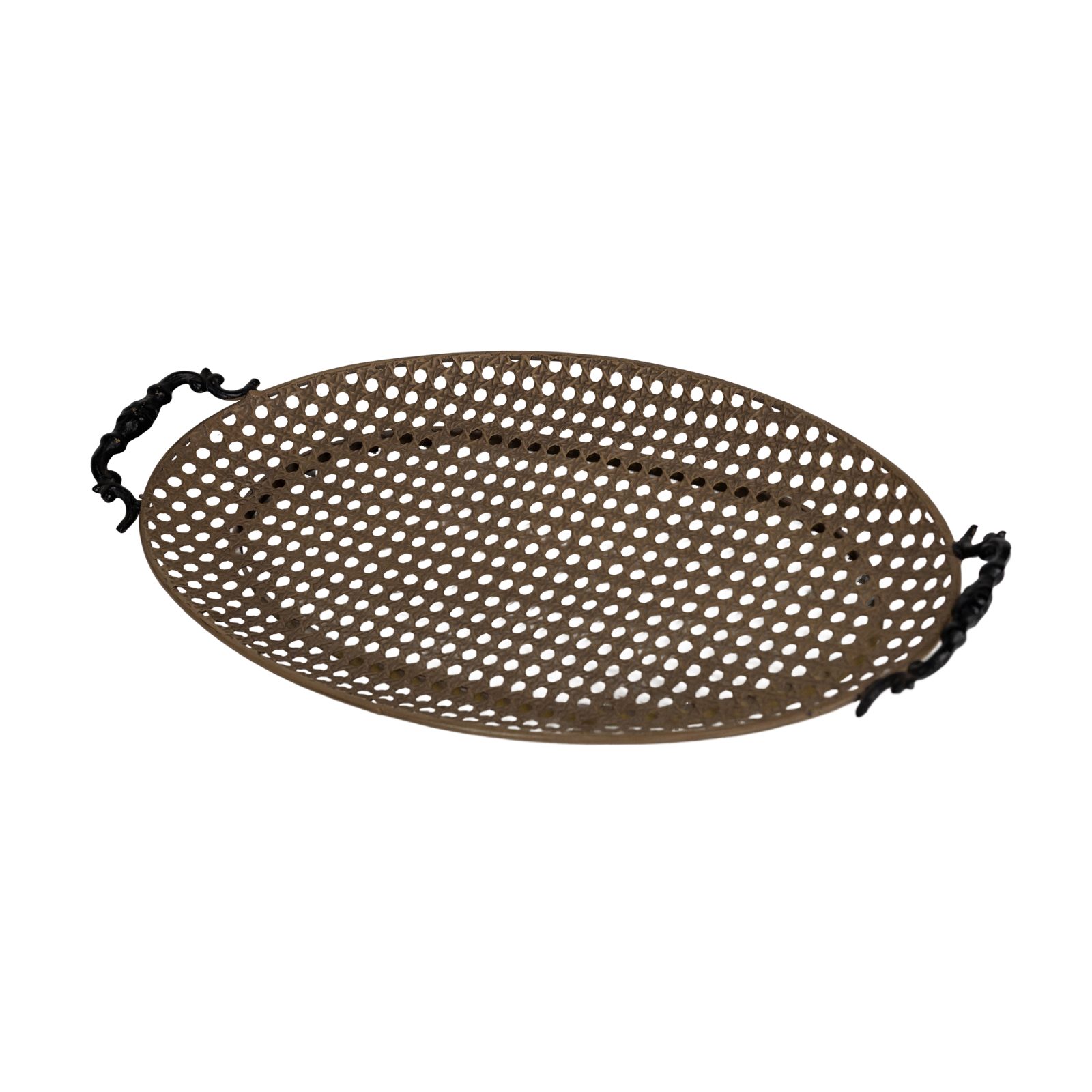 Vintage Bronze Lattice Oval Tray