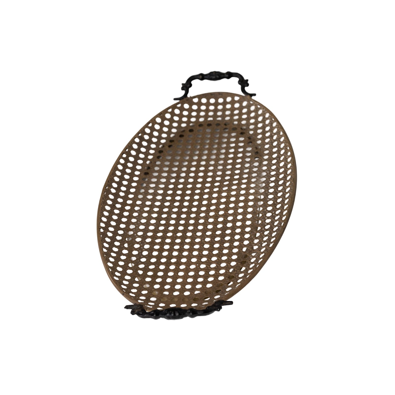 Vintage Bronze Lattice Oval Tray thumbnail 3