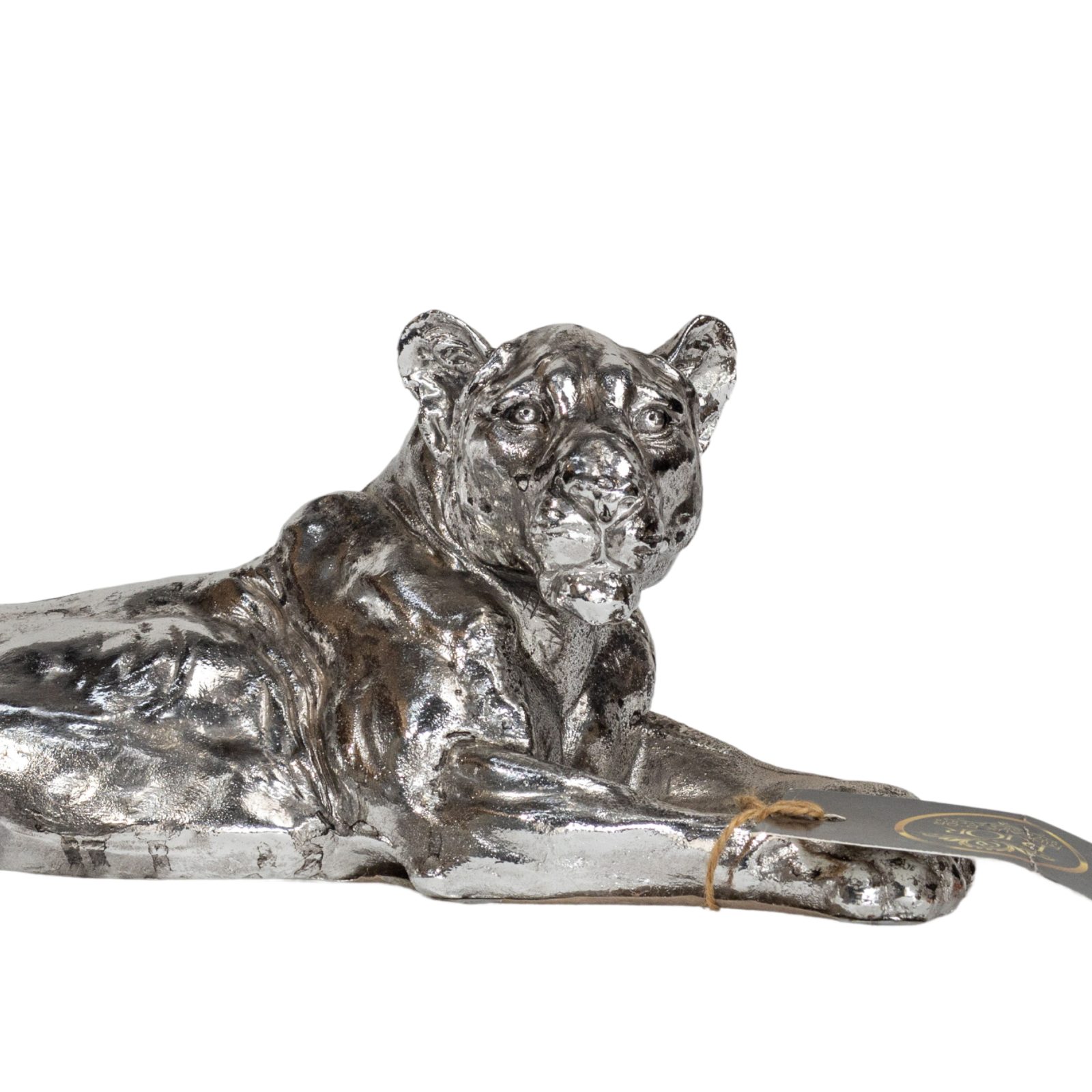Silver Majestic Lioness Sculpture thumbnail 3