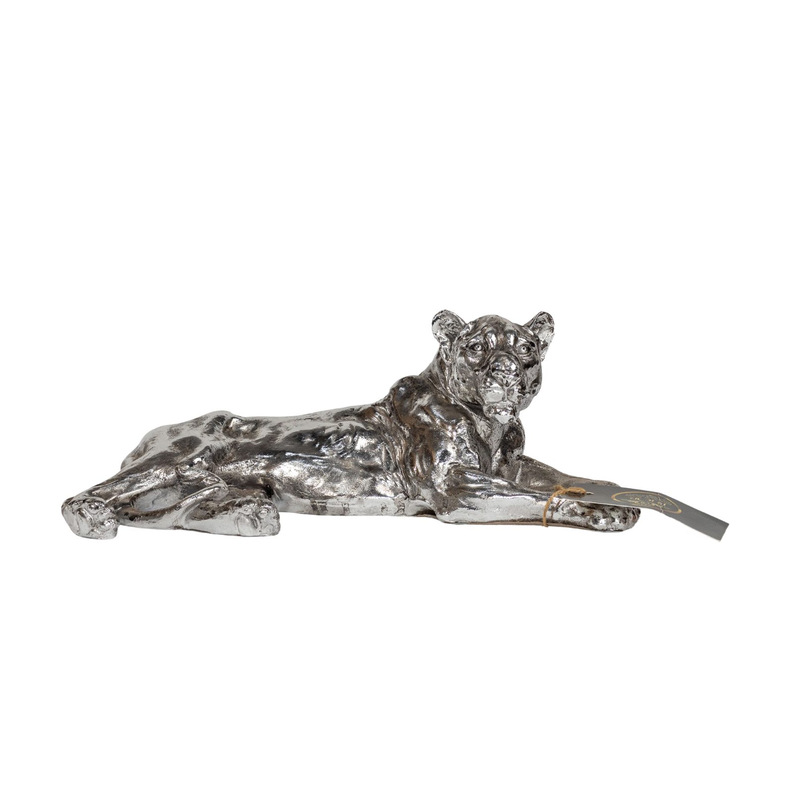 Silver Majestic Lioness Sculpture