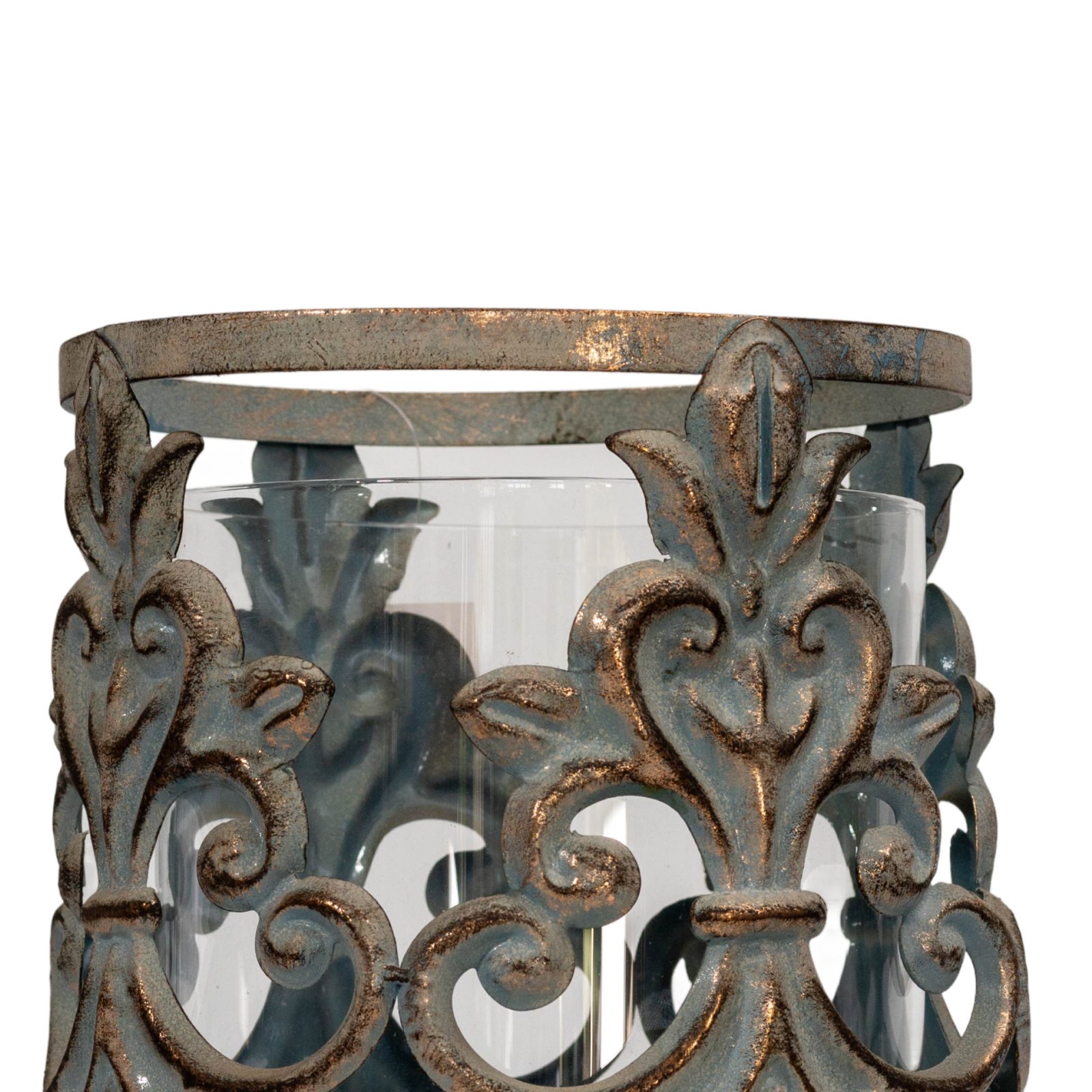 Vintage Fleur-de-Lis Hurricane Candle Holder thumbnail 2