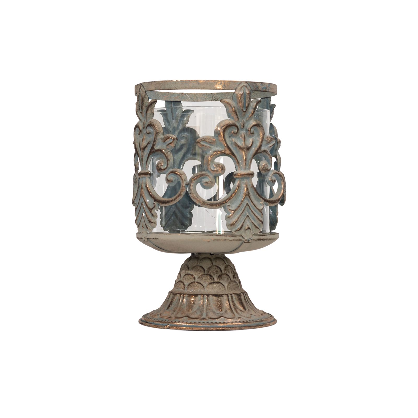 Vintage Fleur-de-Lis Hurricane Candle Holder thumbnail 3