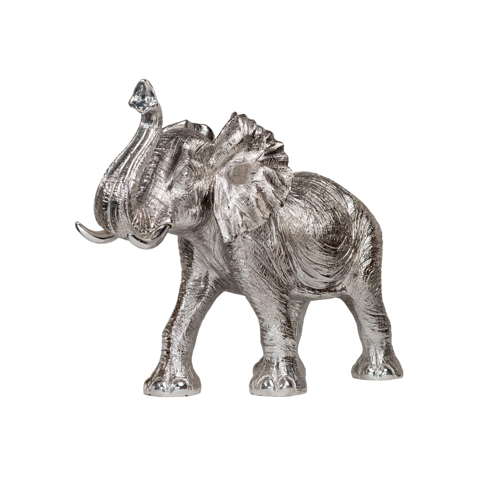 Silver Majestic African Elephant Sculpture thumbnail 2