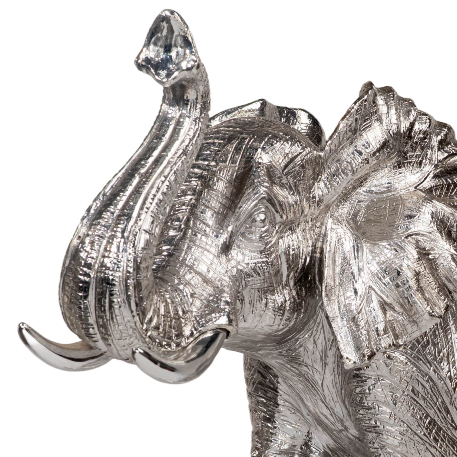 Silver Majestic African Elephant Sculpture thumbnail 3