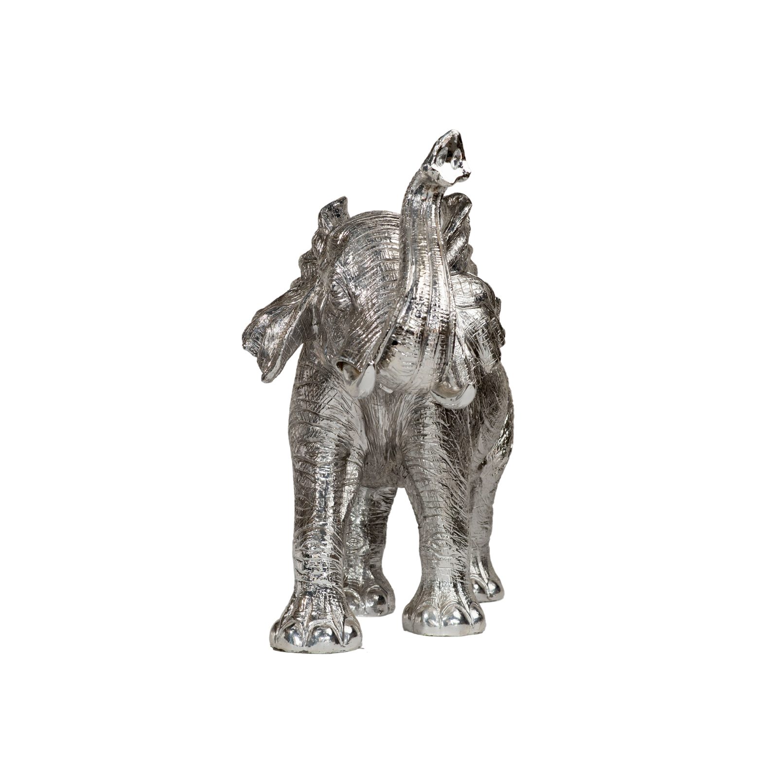 Silver Majestic African Elephant Sculpture thumbnail 4
