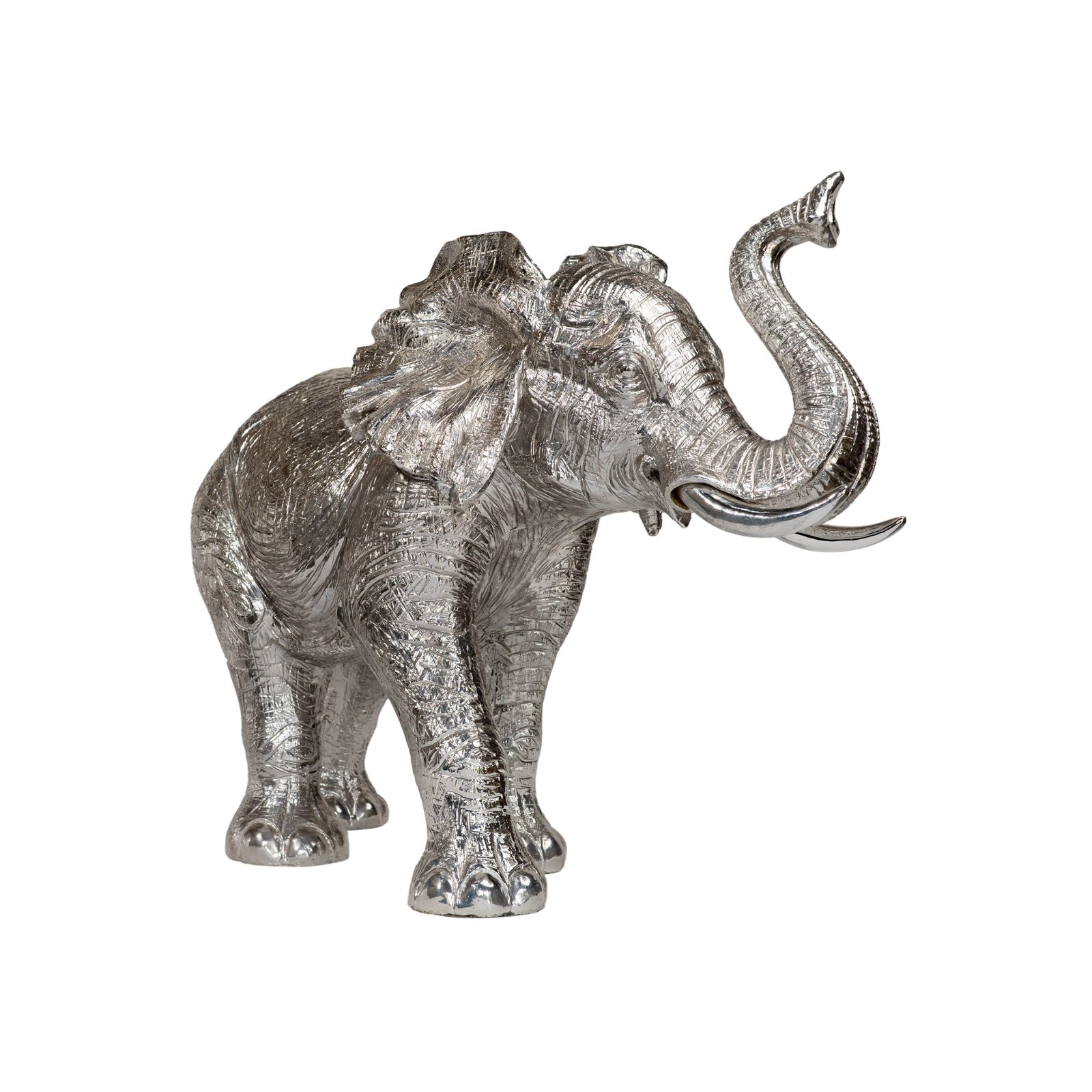 Silver Majestic African Elephant Sculpture thumbnail 5