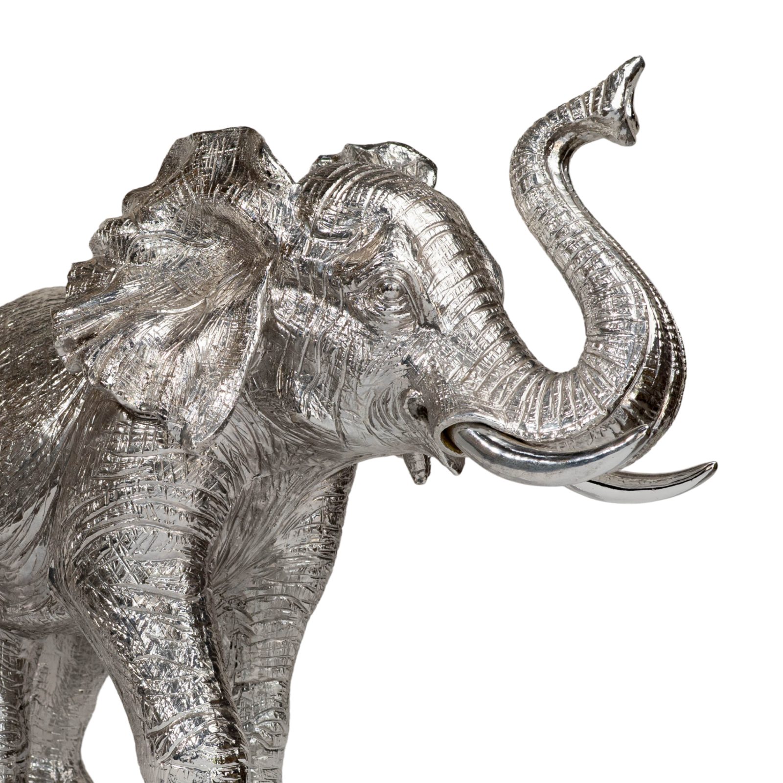 Silver Majestic African Elephant Sculpture thumbnail 6