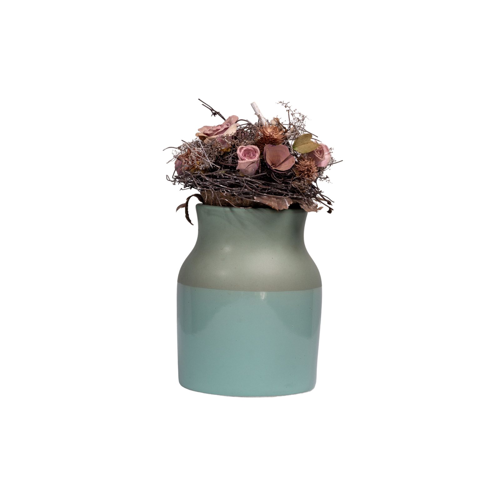 Two-Tone Sage & Mint Ceramic Bud Vase thumbnail 3