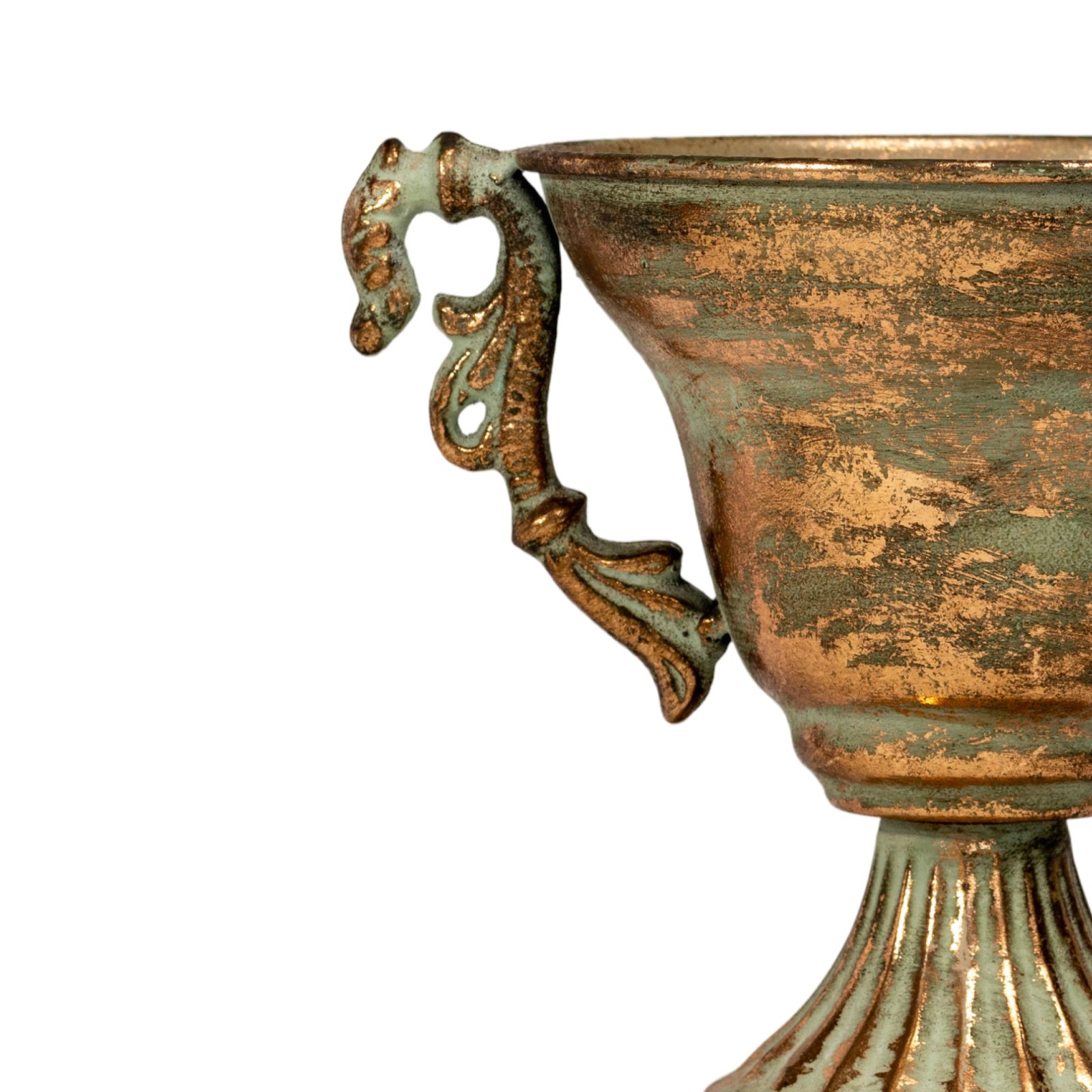 Antiqued Verdigris Seahorse Trophy Vase thumbnail 2