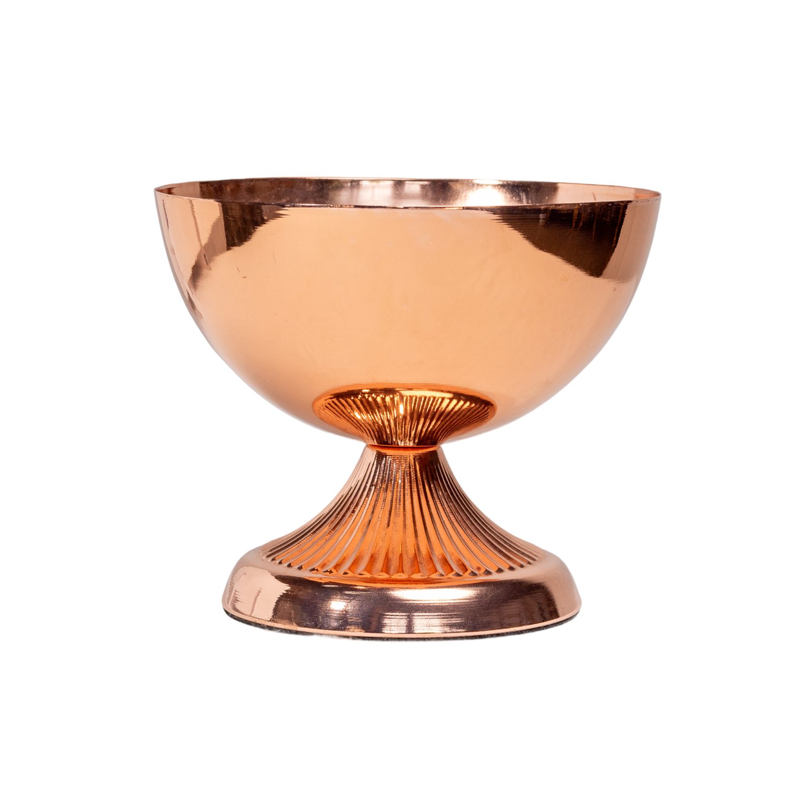 Polished Copper Fluted Pedestal Bowl