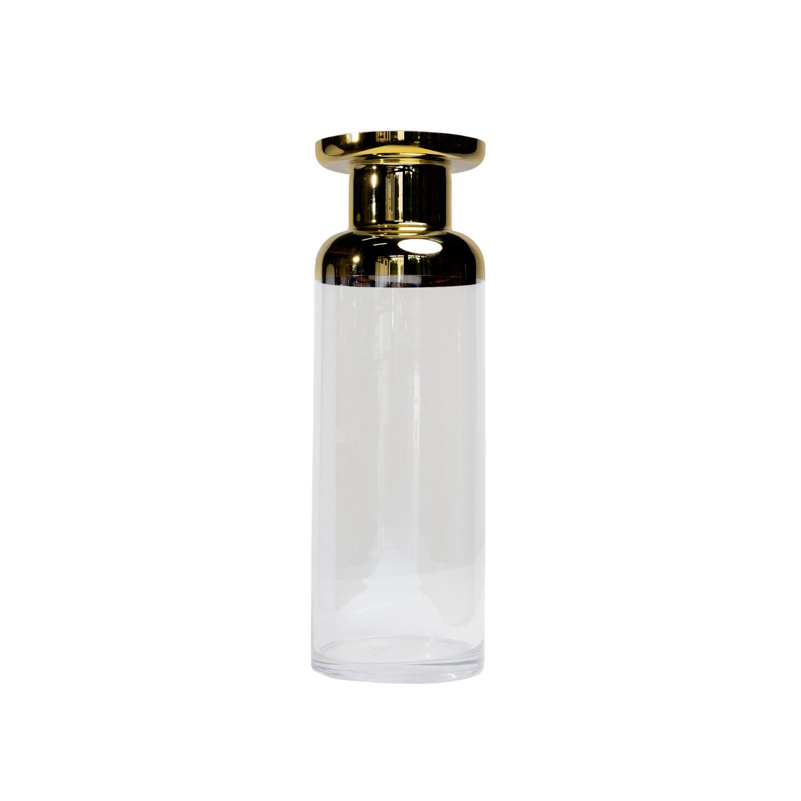 Gilded Collar Glass Cylinder Vase