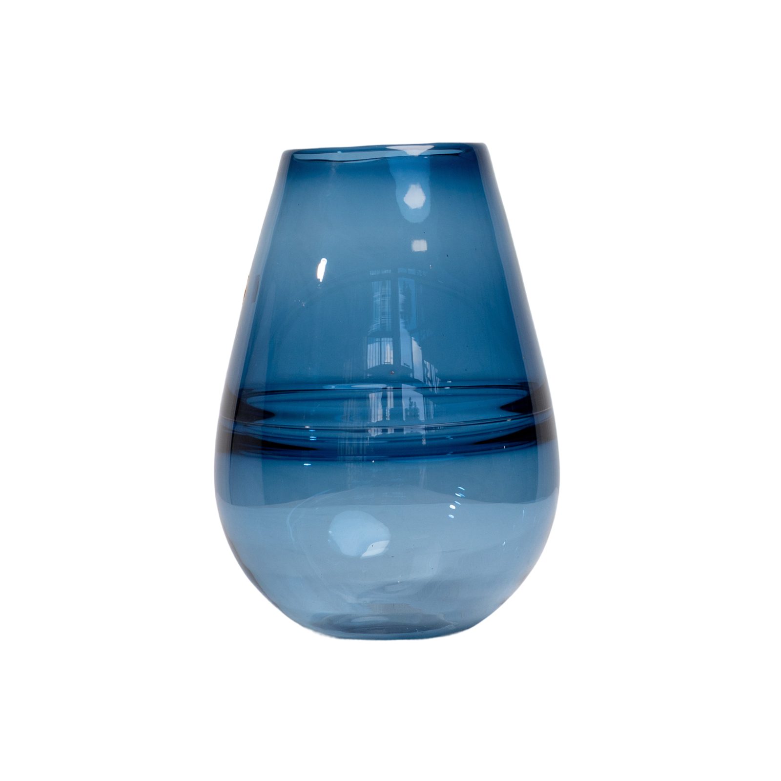 Midnight Azure Glass Cocoon Vase