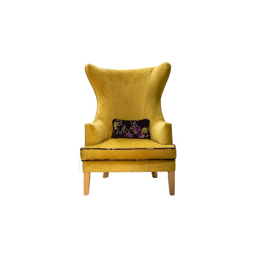 Golden Velvet Wingback Occasional Chair