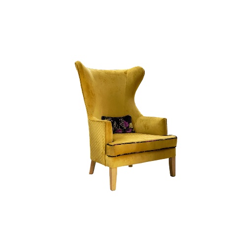 Golden Velvet Wingback Occasional Chair thumbnail 2