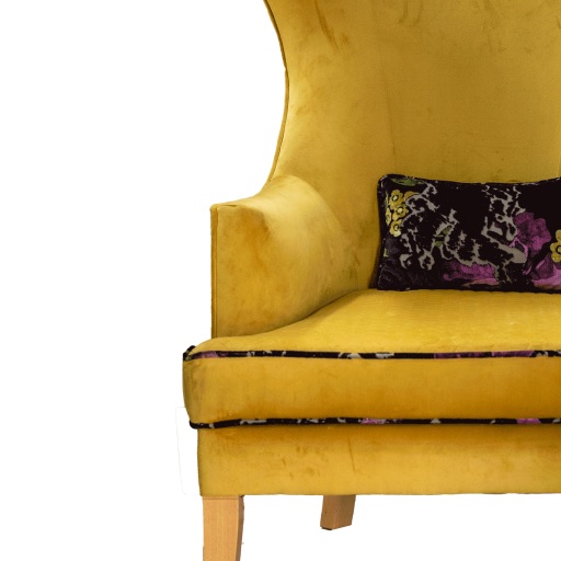 Golden Velvet Wingback Occasional Chair thumbnail 3