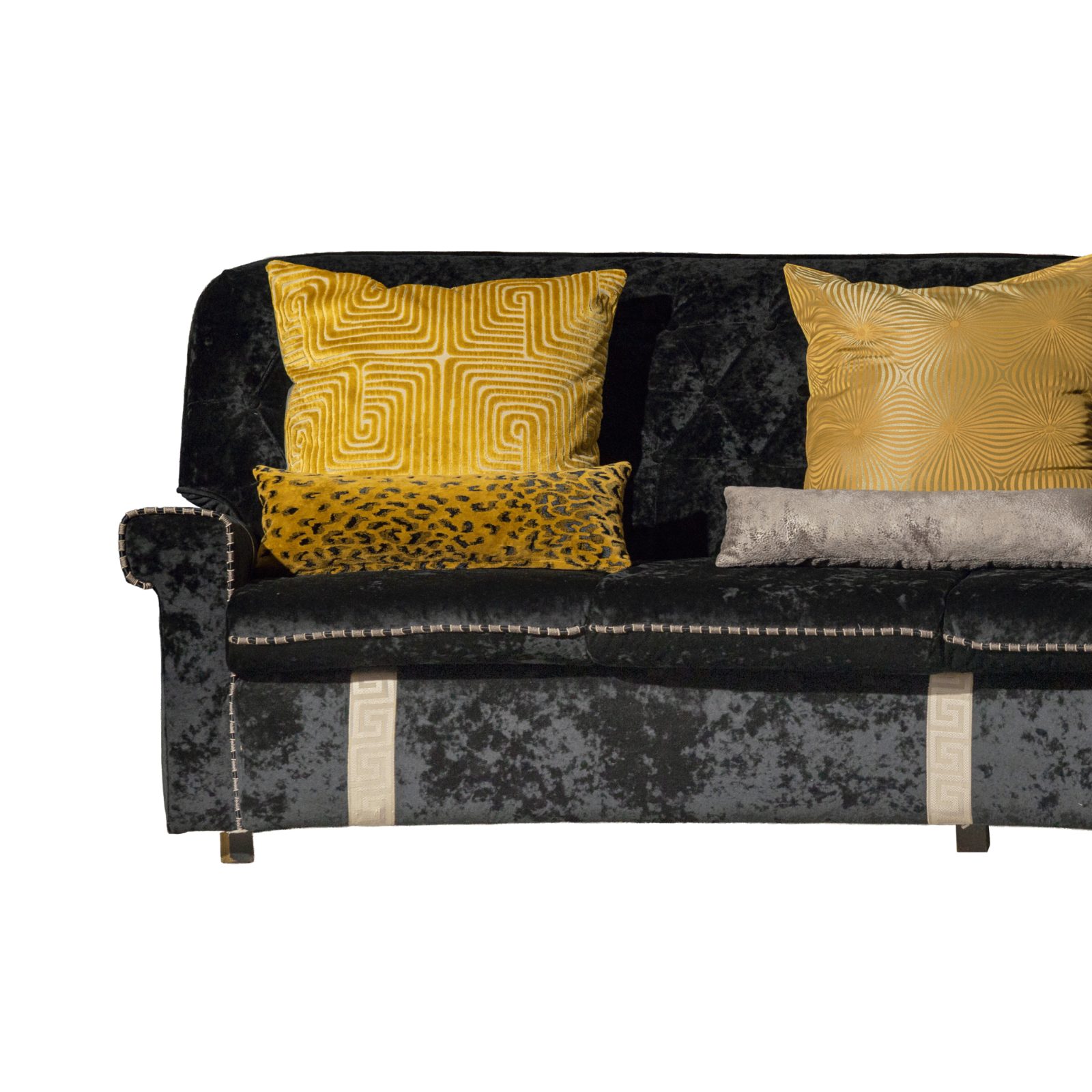 Midnight Velvet Tufted Couch Set thumbnail 2
