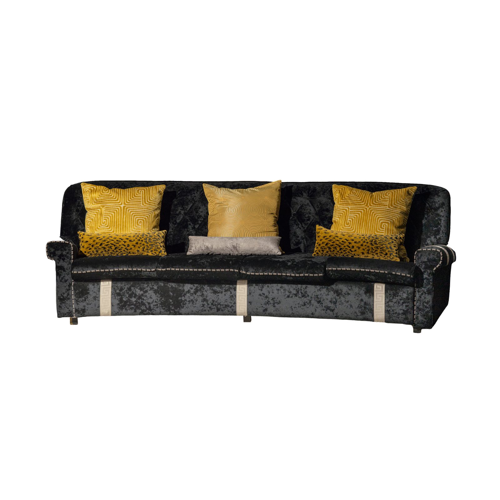 Midnight Velvet Tufted Couch Set thumbnail 3