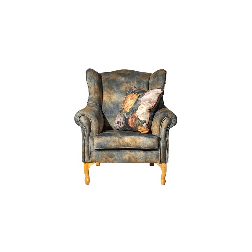 Vintage Distressed Wingback Armchair