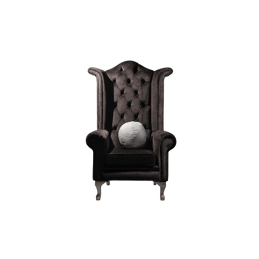 Onyx Velvet Tufted High-Back Armchair
