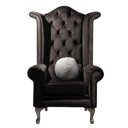 Onyx Velvet Tufted High-Back Armchair thumbnail 2