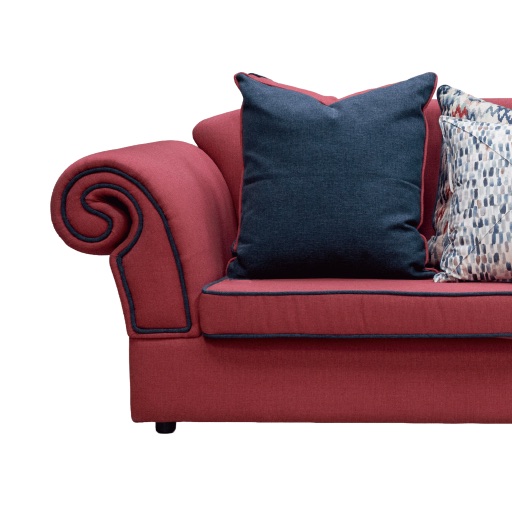 Crimson Scroll-Arm Two-Seater Sofa thumbnail 2