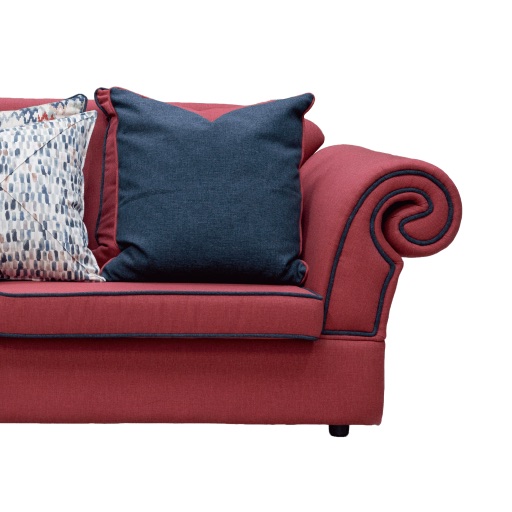 Crimson Scroll-Arm Two-Seater Sofa thumbnail 4