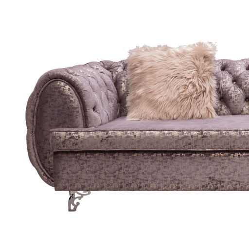Mauve Velvet Chesterfield Sofa thumbnail 2