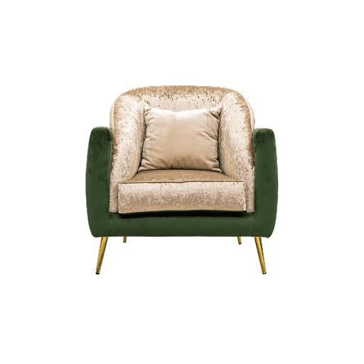 Emerald & Champagne Velvet Glamour Chair