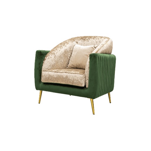 Emerald & Champagne Velvet Glamour Chair thumbnail 2