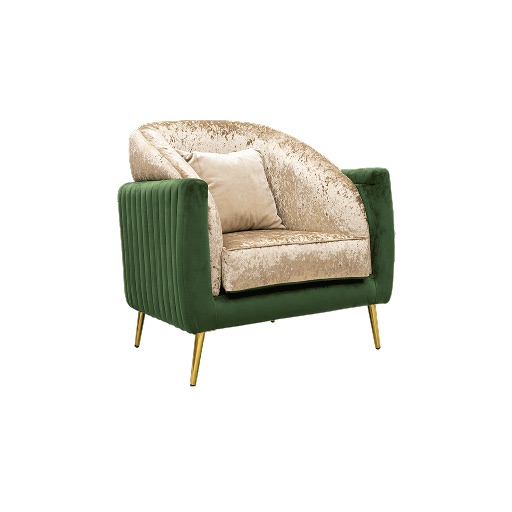 Emerald & Champagne Velvet Glamour Chair thumbnail 3