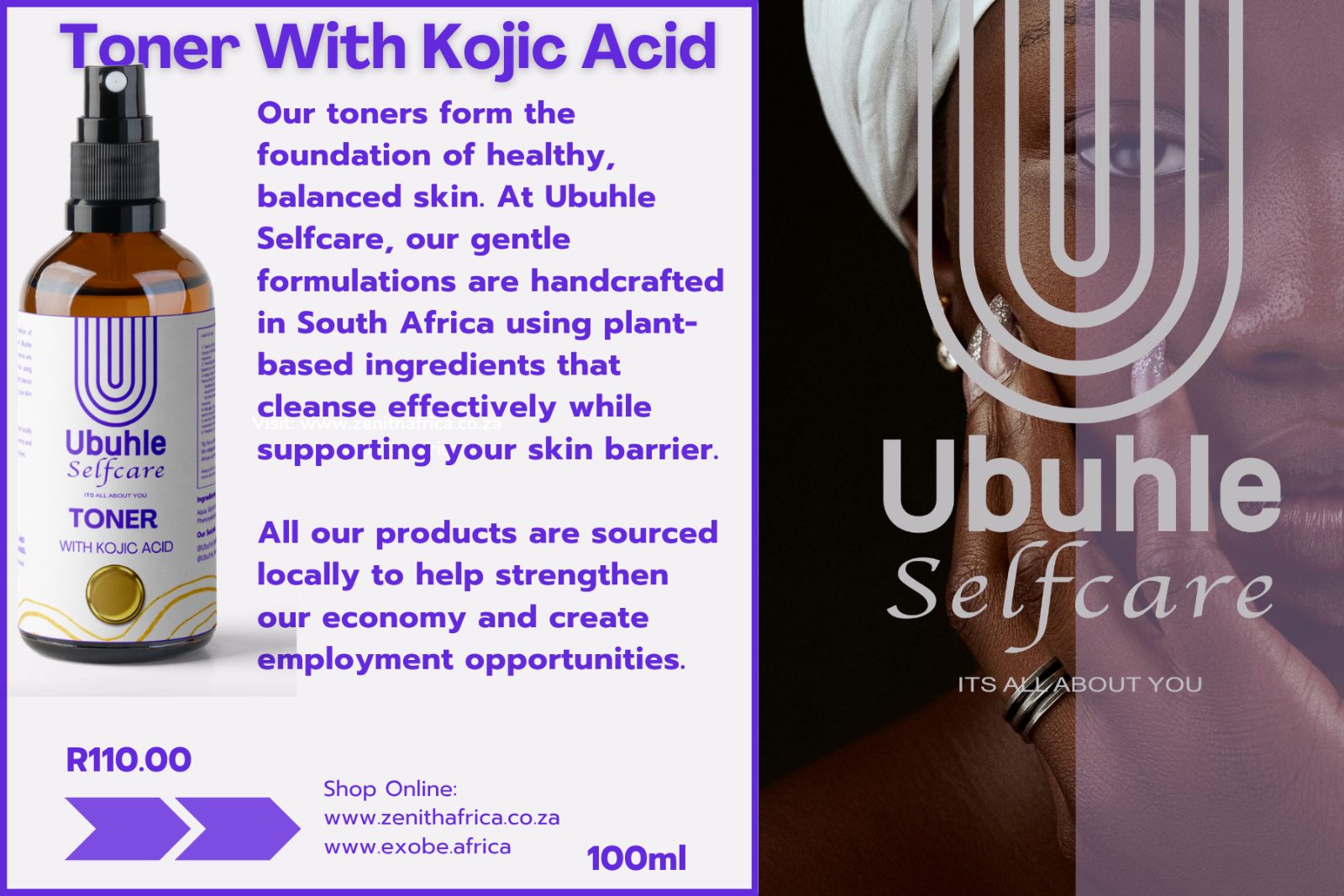 Ubuhle Selfcare Face Toner - with Kojic Acid  thumbnail 2