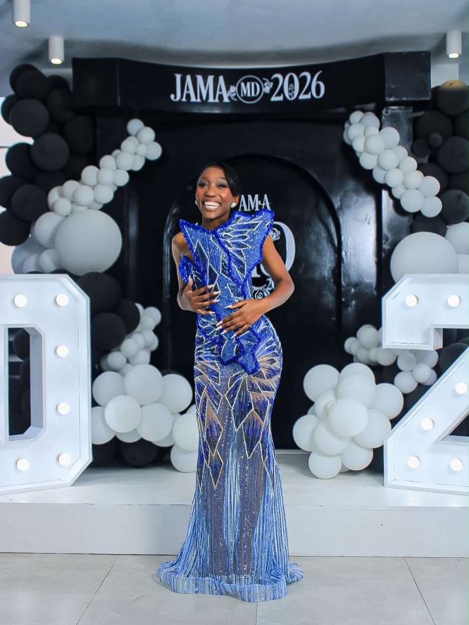 Royal Sapphire Couture Evening Gown