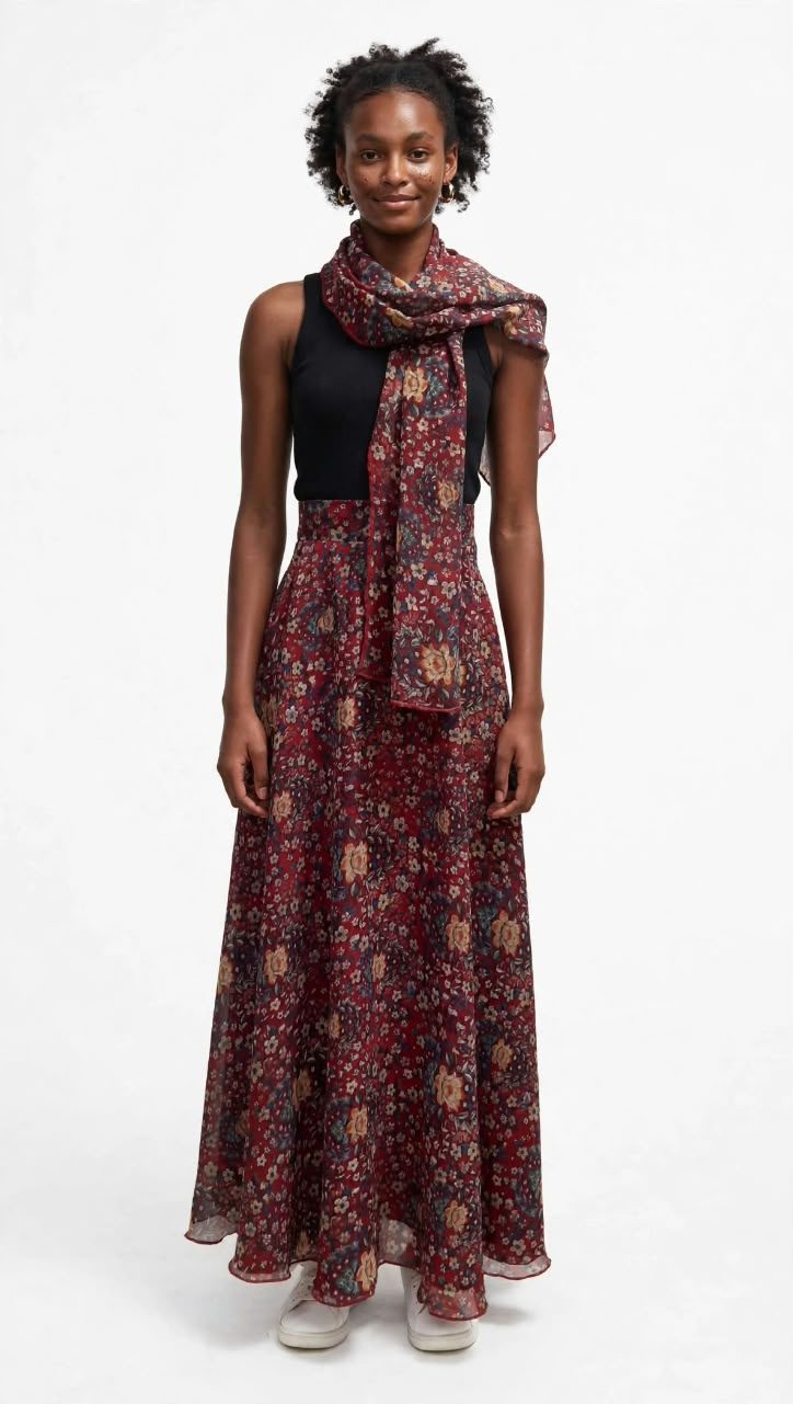 Printed Chiffon skirt 