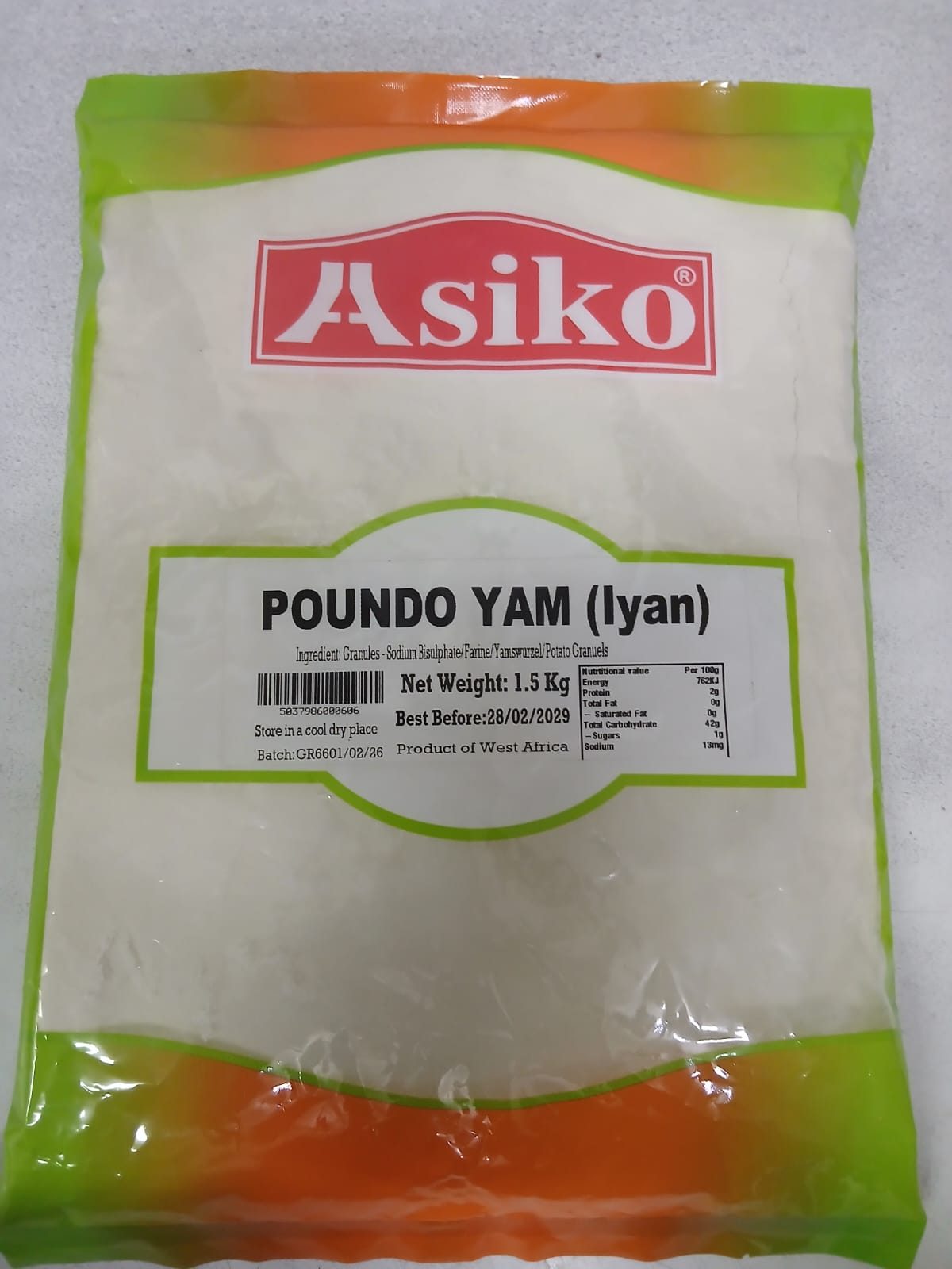 Asiko Poundo yam (iyan) flour 1,5kg