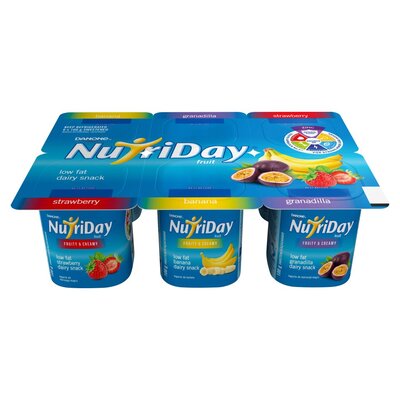 Danone Nutriday Smooth Fruit Yoghurt Assorted 6x100g