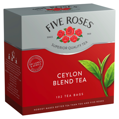 Five Roses Ceylon Blend Tea 100 Tagless Teabags
