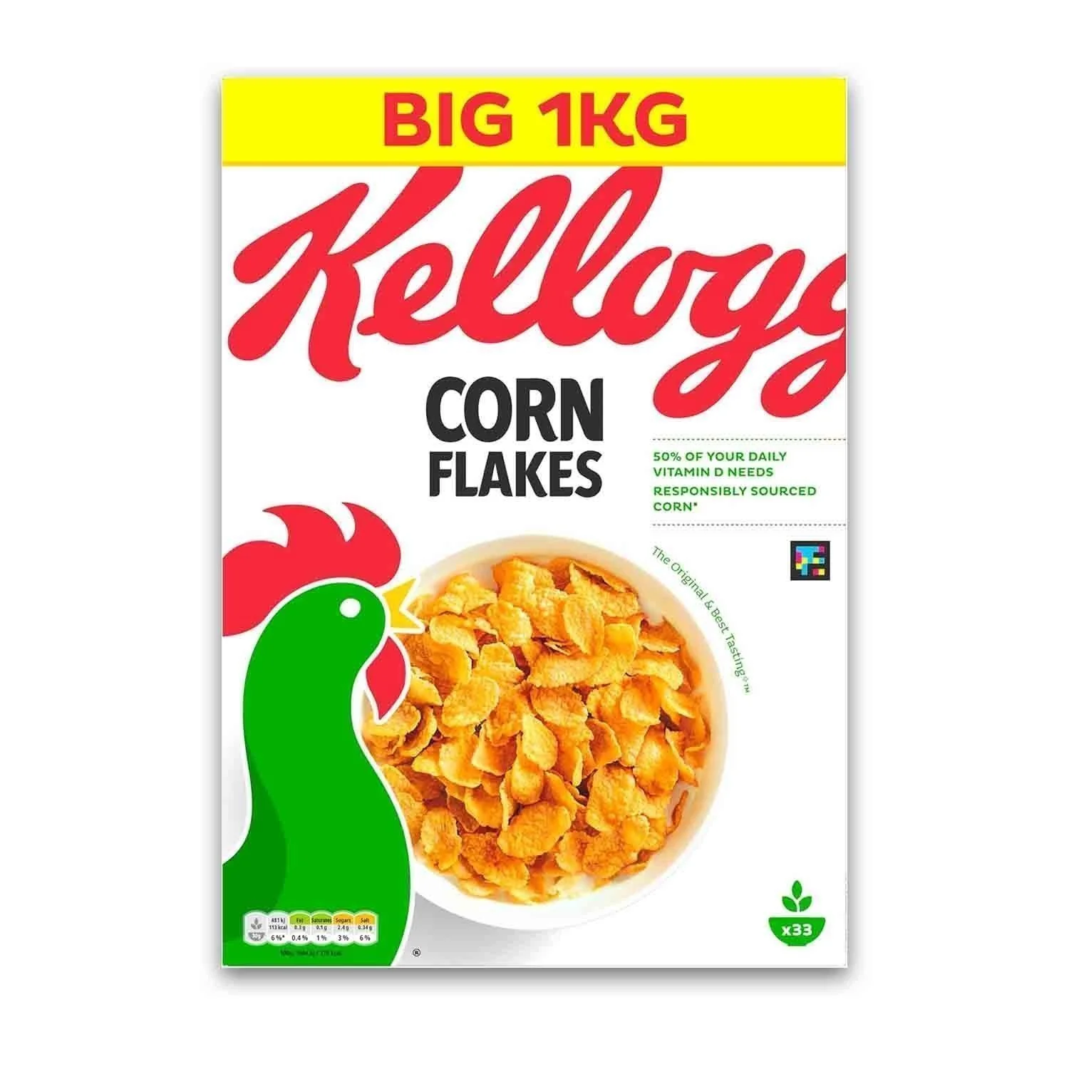 Kelloggs Corn Flakes Breakfast Cereal 1kg