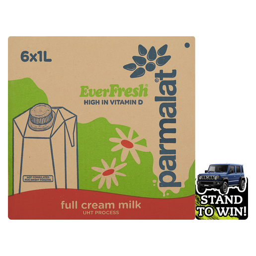 Parmalat EverFresh Full Cream Long Life Milk 6x1L Brick Pack